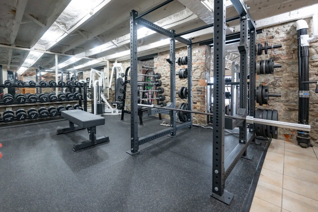 Power rack and free weight area at Apex Personal Fitness in Niagara Falls, NY